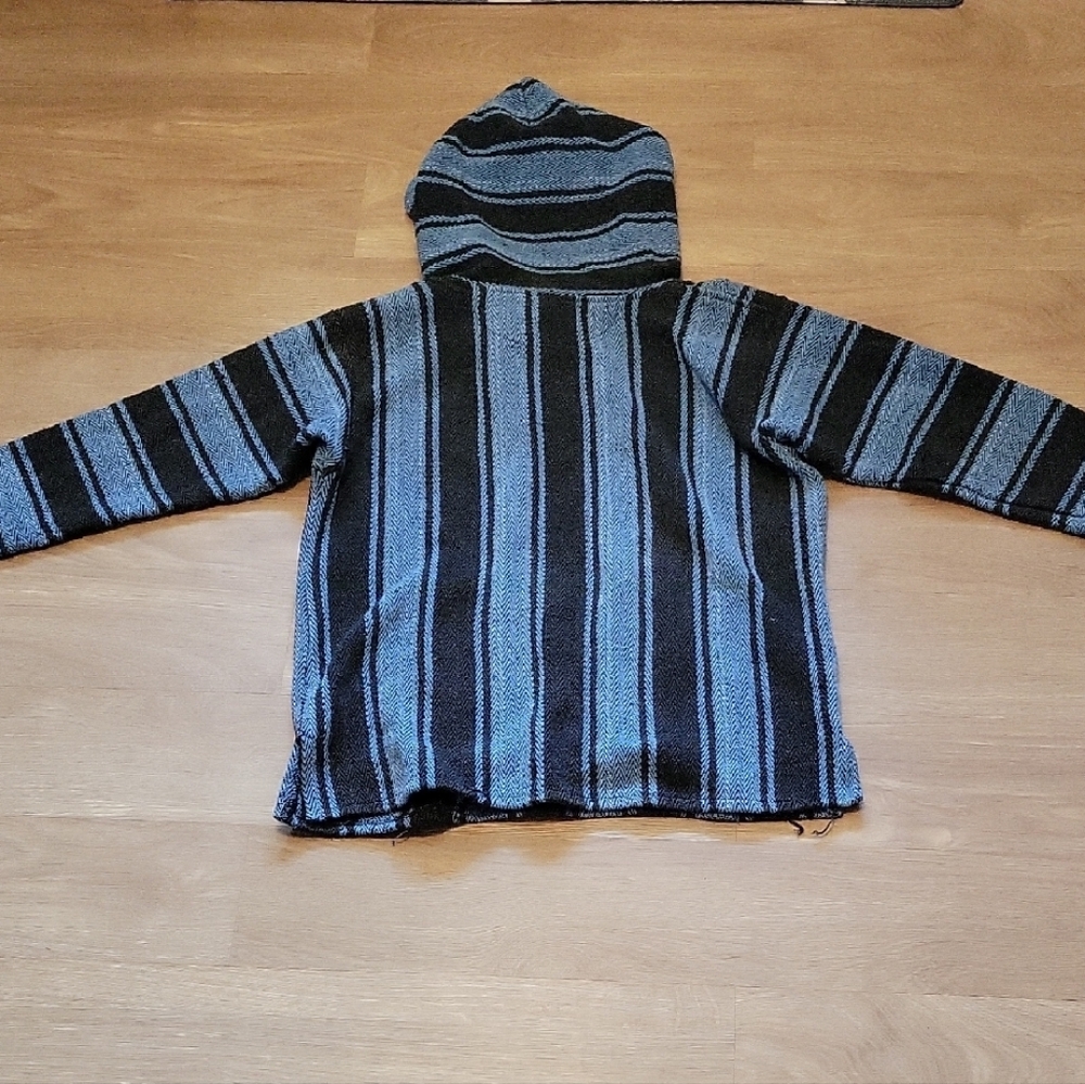 Sendra Blue & Black Striped Woven Hoodie - Picture 4 of 4
